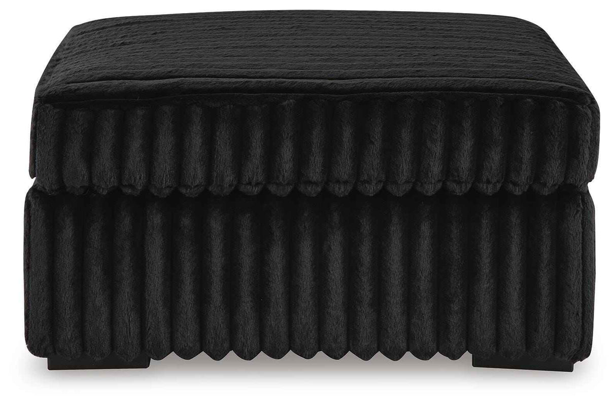 Midnight-Madness Onyx Sofa and Oversized Ottoman by Ashley at Eve Furniture