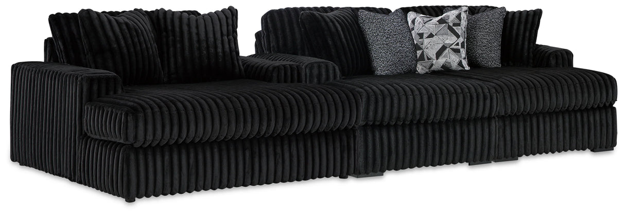 Midnight-Madness Onyx Super Chaise and Oversized Chaise by Ashley at Eve Furniture