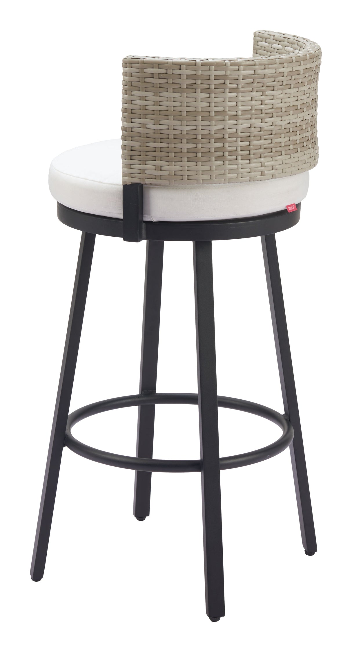 Midnight Wave White Outdoor Barstool by Zuomod at Eve Furniture