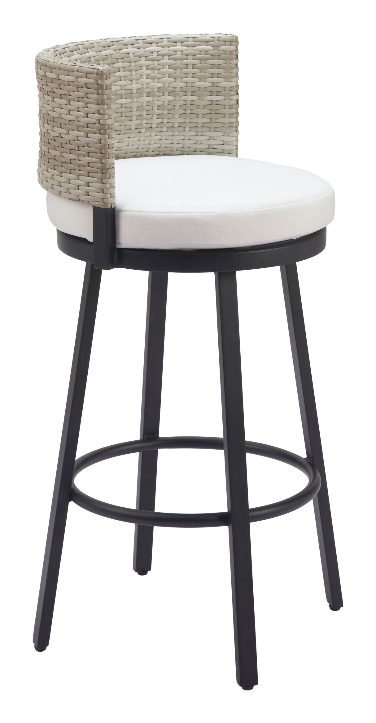 Midnight Wave White Outdoor Barstool by Zuomod at Eve Furniture