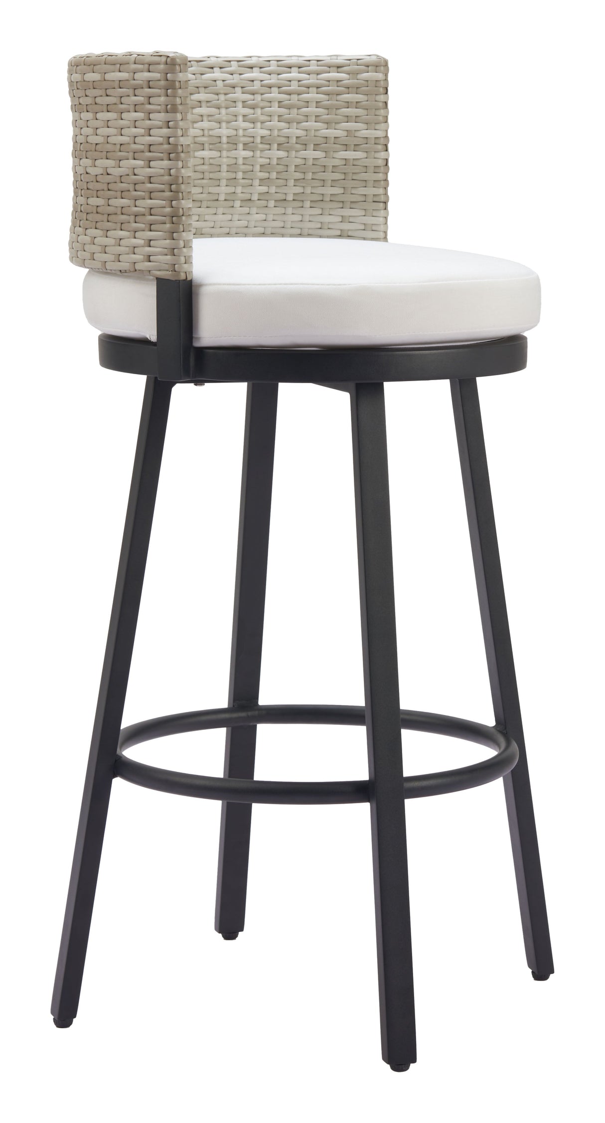 Midnight Wave White Outdoor Barstool by Zuomod at Eve Furniture