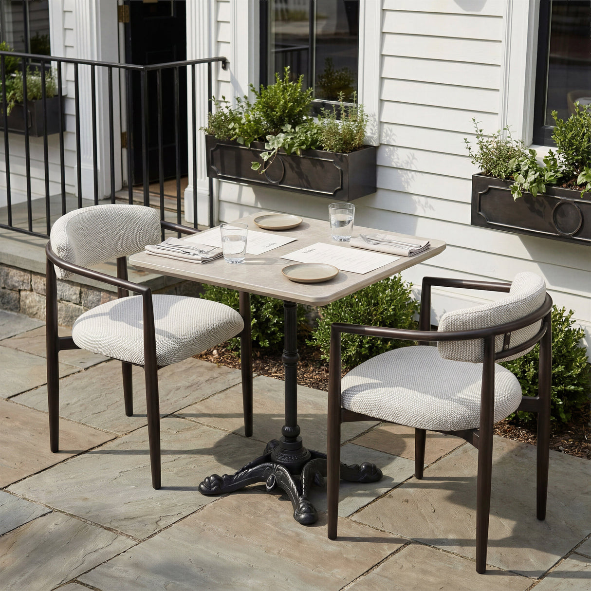 Midori White Outdoor Dining Chair by Zuomod at Eve Furniture