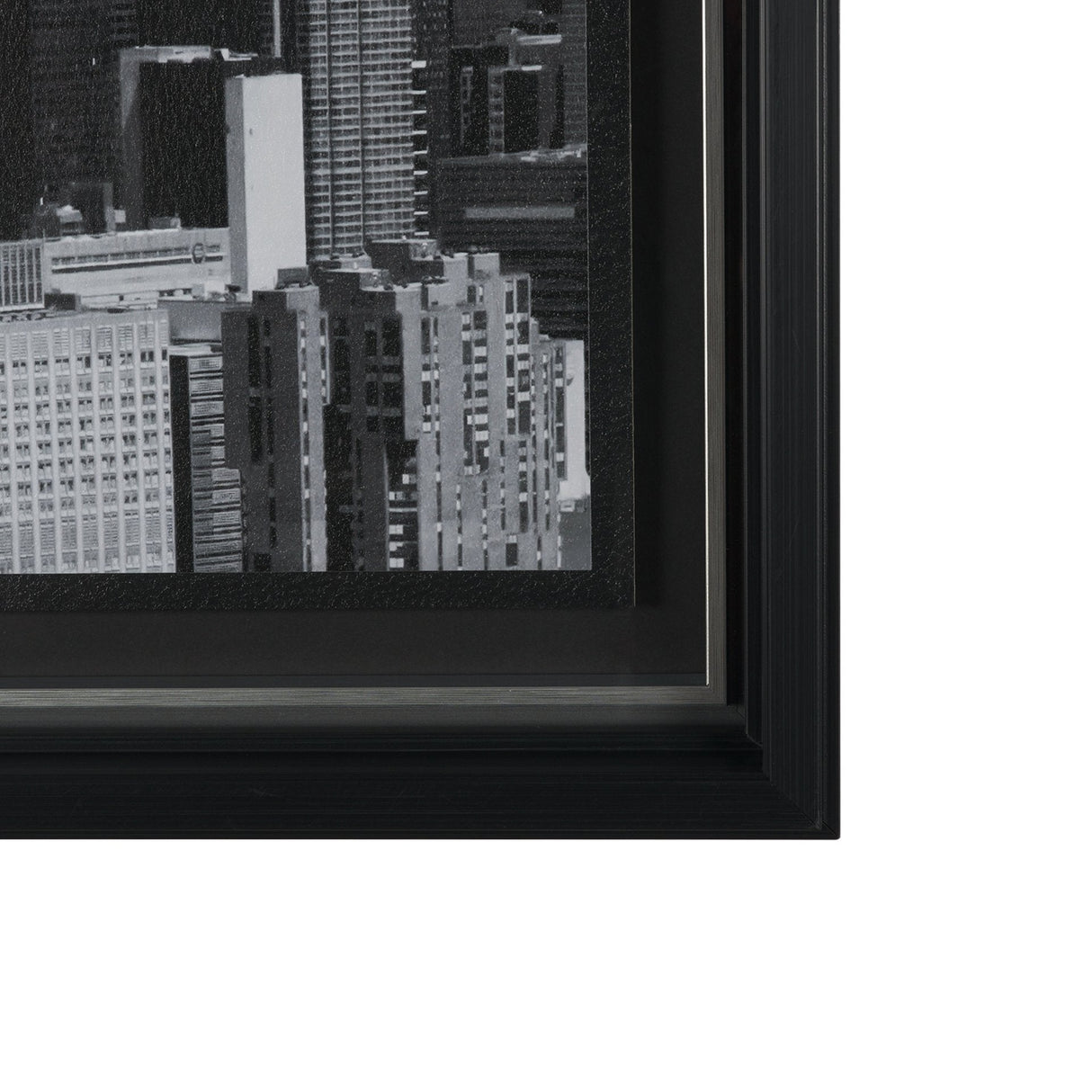 Midtown Manhattan Skyline (Set of 3) by Richard Silver Textured Framed Art Print Matted under Glass by Mercana at Eve Furniture