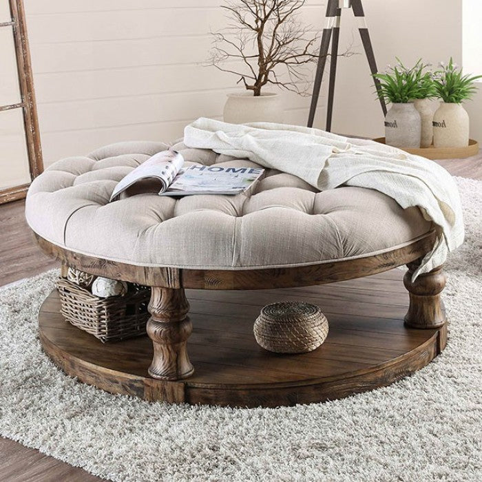 Mika Antique Oak Coffee Table by Furniture of America at Eve Furniture