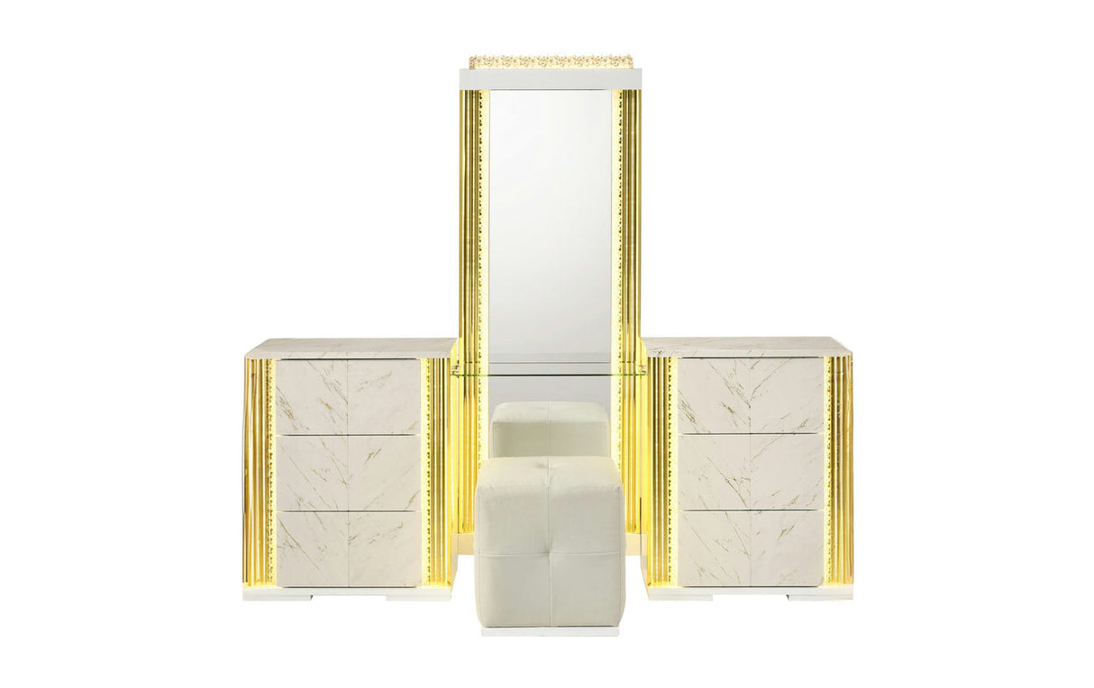 Mika White Vanity Set by New Era Innovations at Eve Furniture