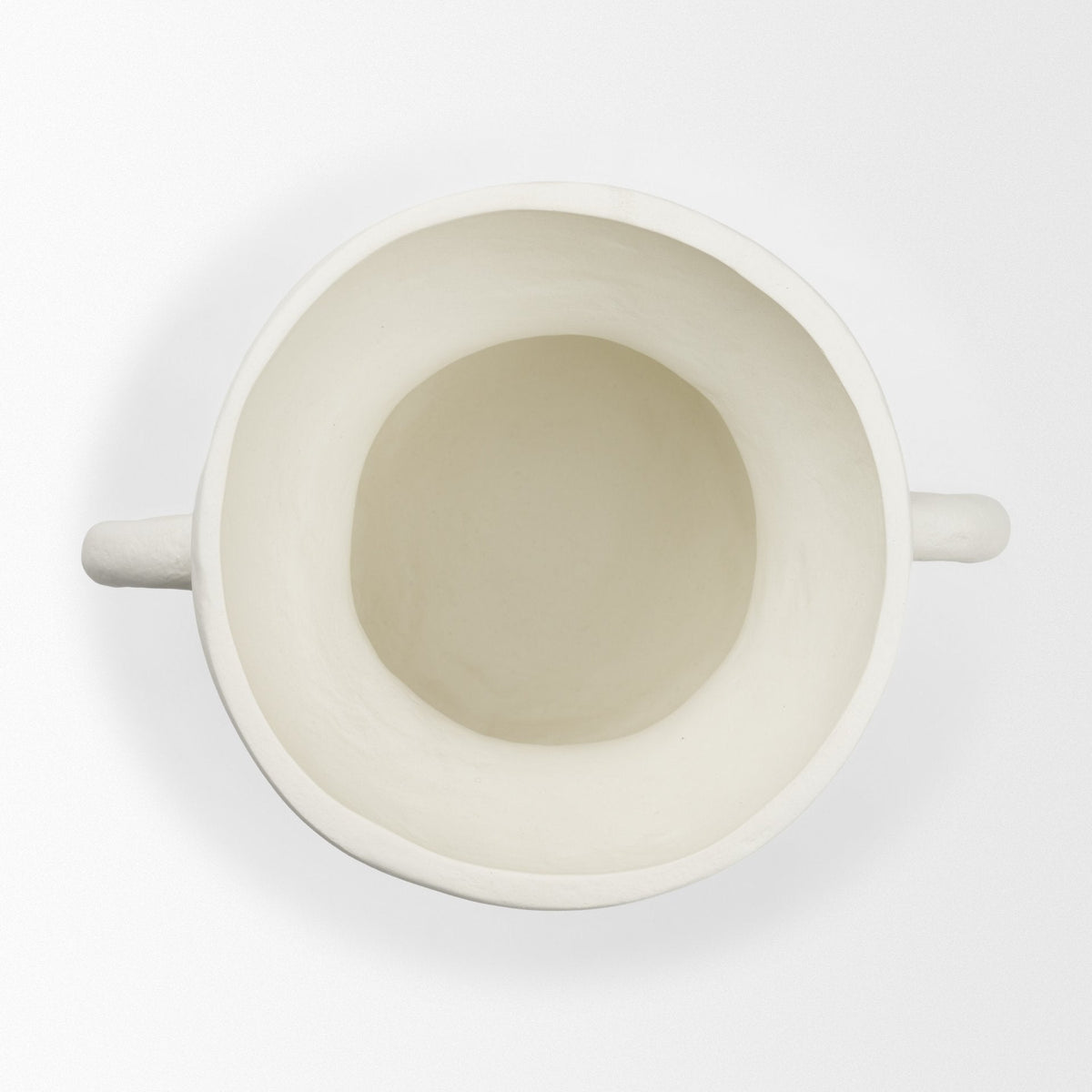 Mika Wide White Ceramic Vase w/ Handles by Mercana at Eve Furniture