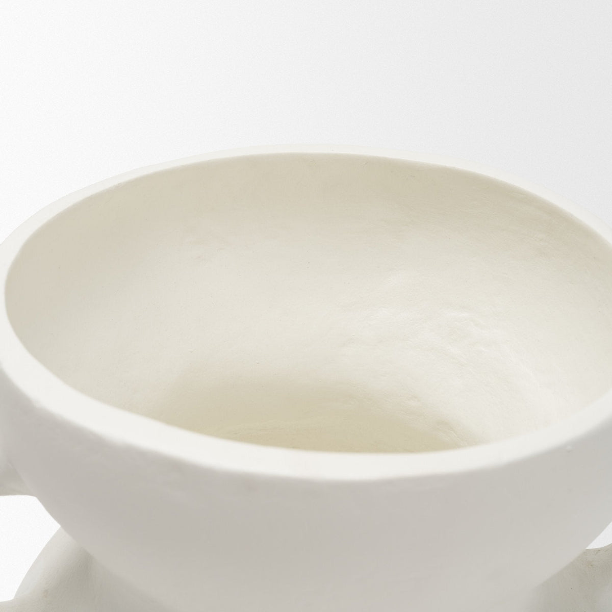 Mika Wide White Ceramic Vase w/ Handles by Mercana at Eve Furniture