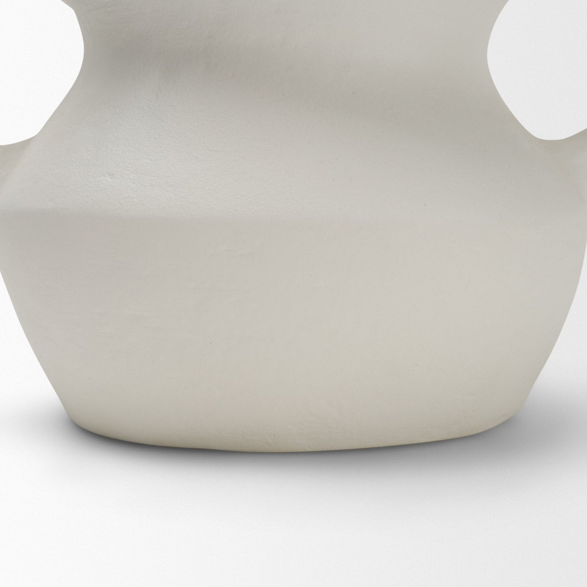 Mika Wide White Ceramic Vase w/ Handles by Mercana at Eve Furniture