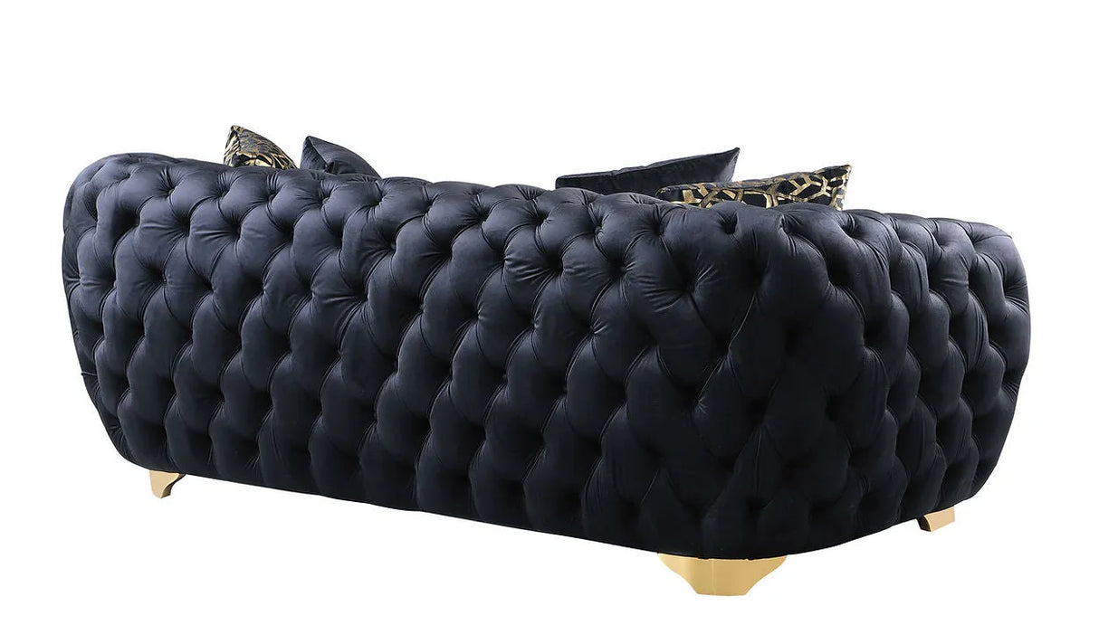 Mila Black Velvet Living Room Set by New Era Innovations at Eve Furniture