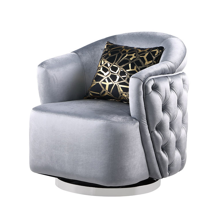 Mila Light Grey Velvet Living Room Set by New Era Innovations at Eve Furniture