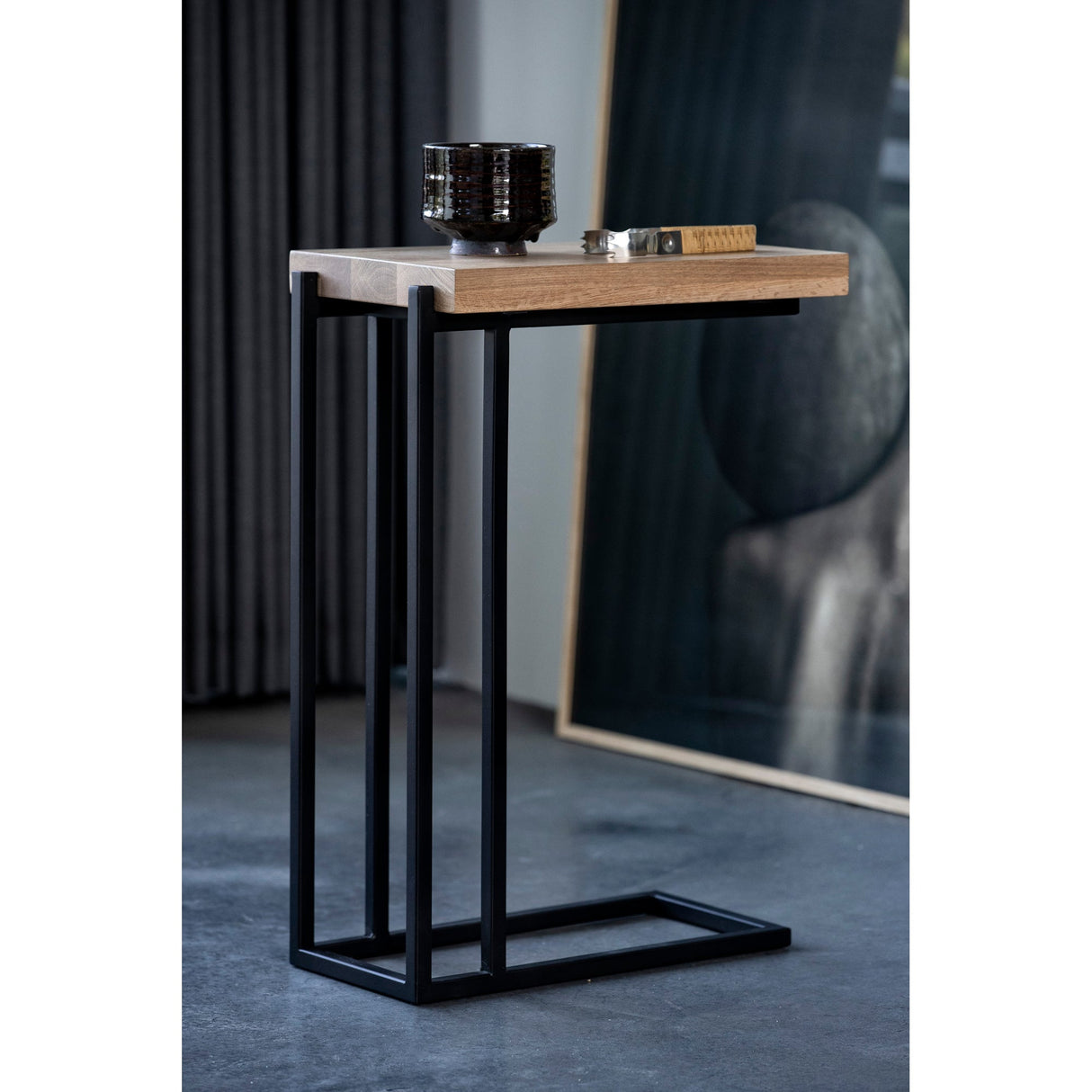 Mila Natural C Shaped Side Table by Moe's Home at Eve Furniture