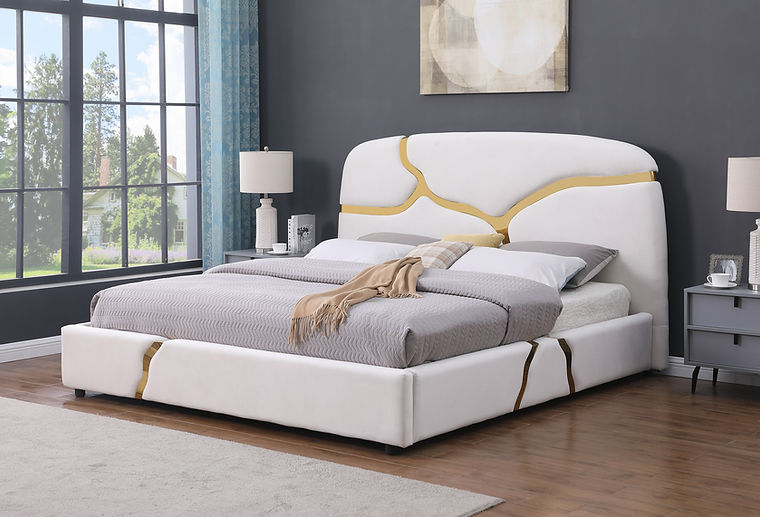 Milan White King Platform Bed by New Era Innovations at Eve Furniture