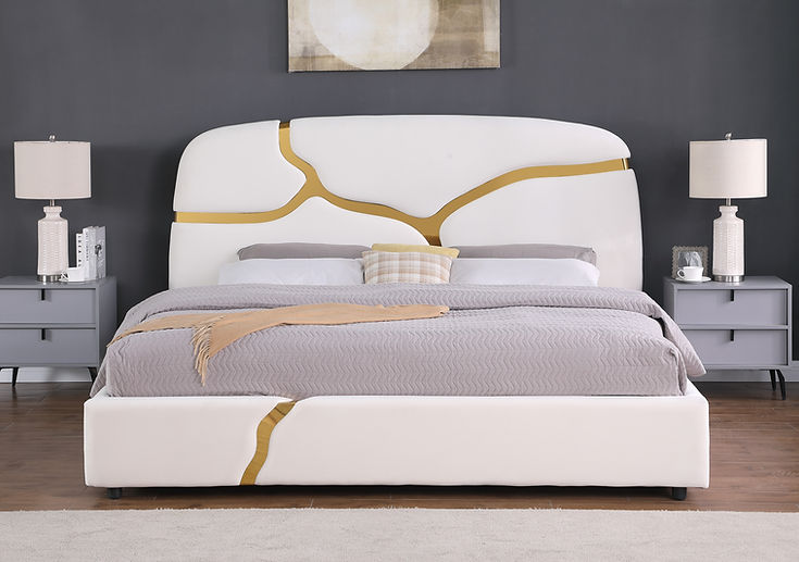 Milan White King Platform Bed by New Era Innovations at Eve Furniture