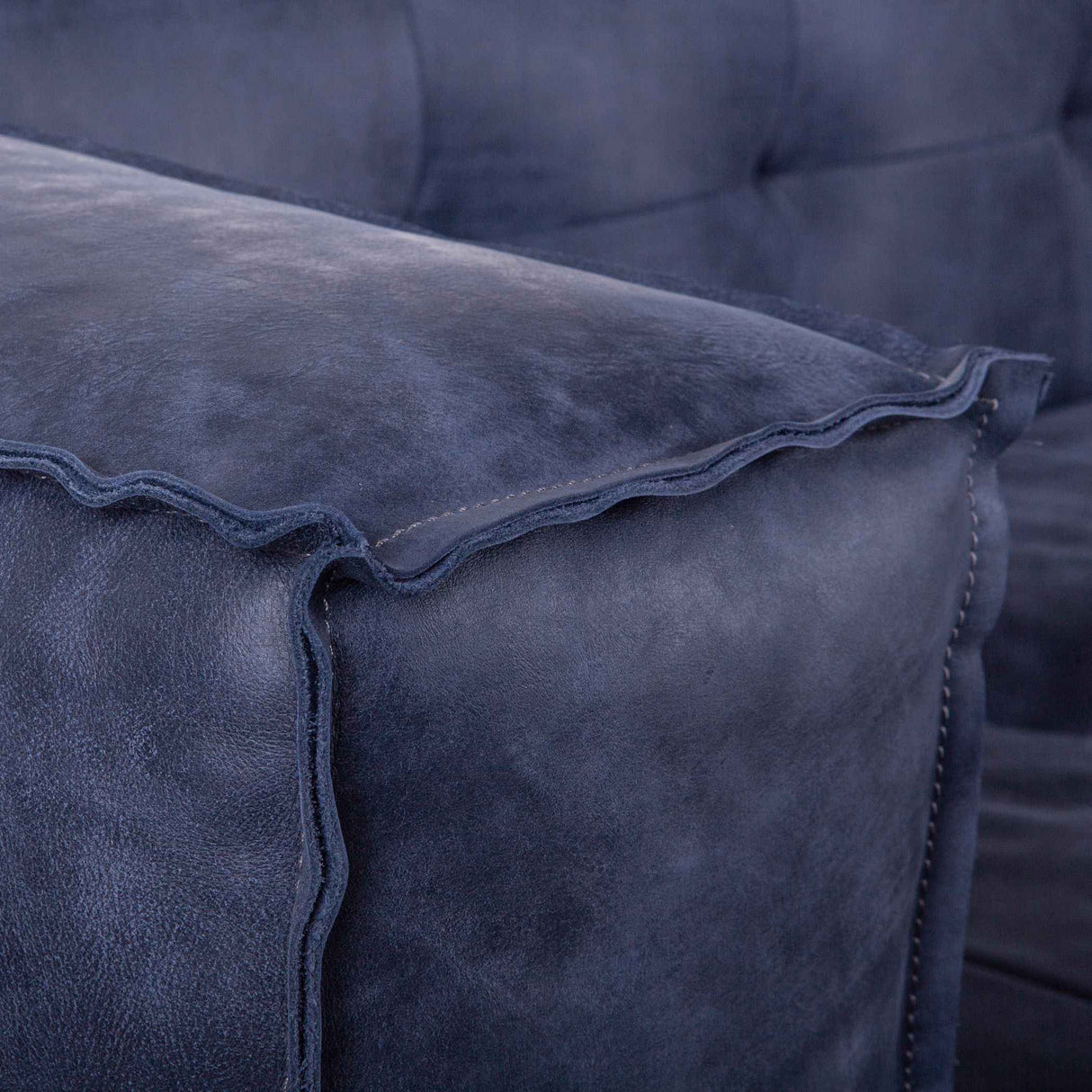 Milano 106" Sofa in Italian Blue Top Grain Leather by Home Trends & Design at Eve Furniture