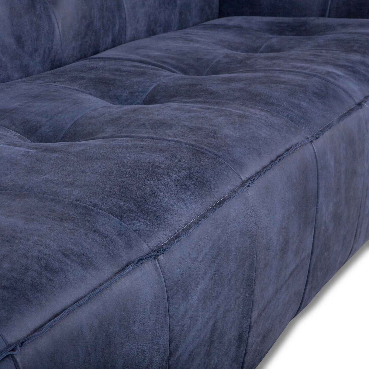 Milano 106" Sofa in Italian Blue Top Grain Leather by Home Trends & Design at Eve Furniture