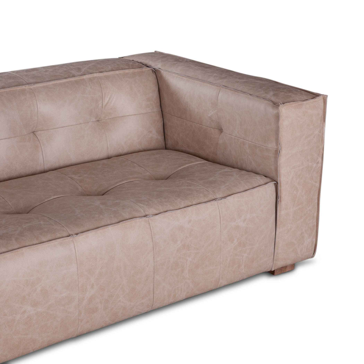 Milano 106" Sofa in Vintage Cream Top Grain Leather by Home Trends & Design at Eve Furniture