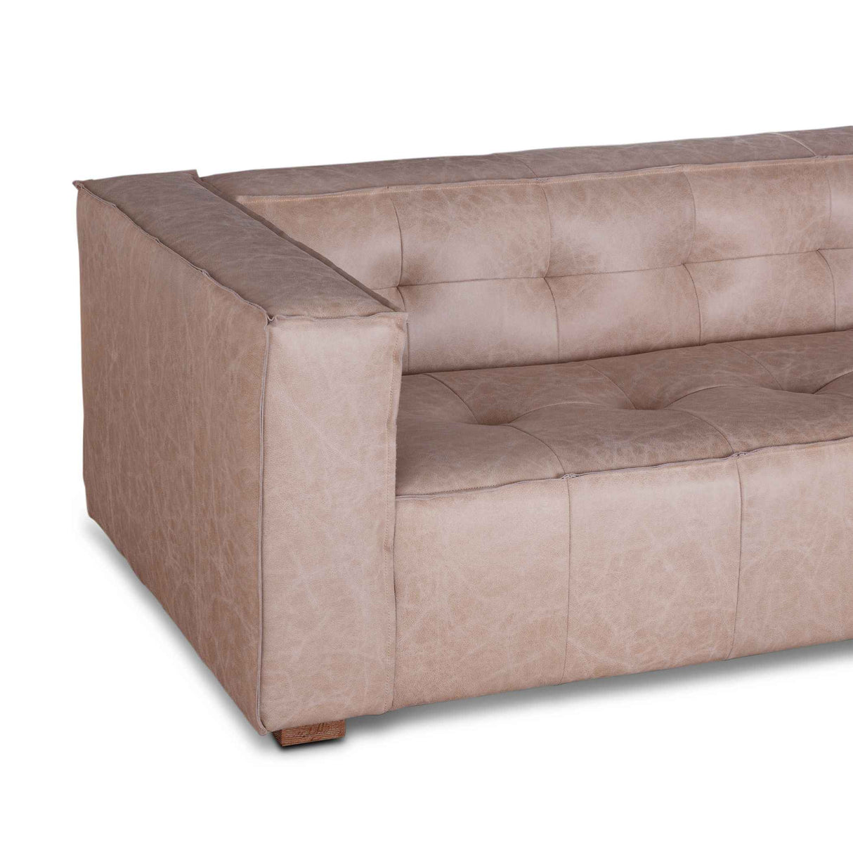 Milano 106" Sofa in Vintage Cream Top Grain Leather by Home Trends & Design at Eve Furniture