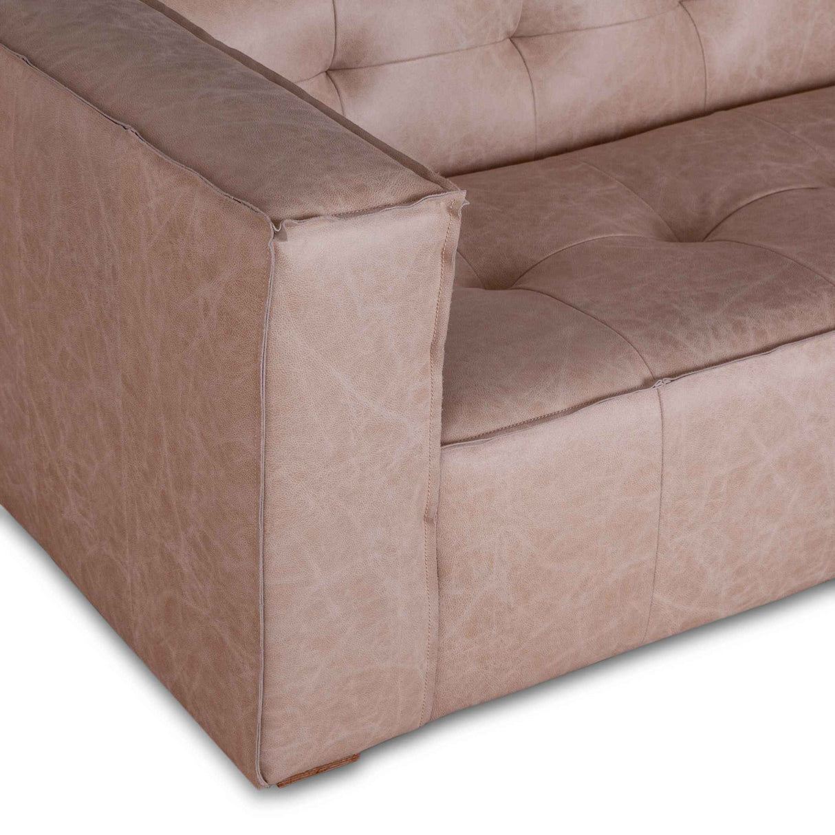 Milano 106" Sofa in Vintage Cream Top Grain Leather by Home Trends & Design at Eve Furniture