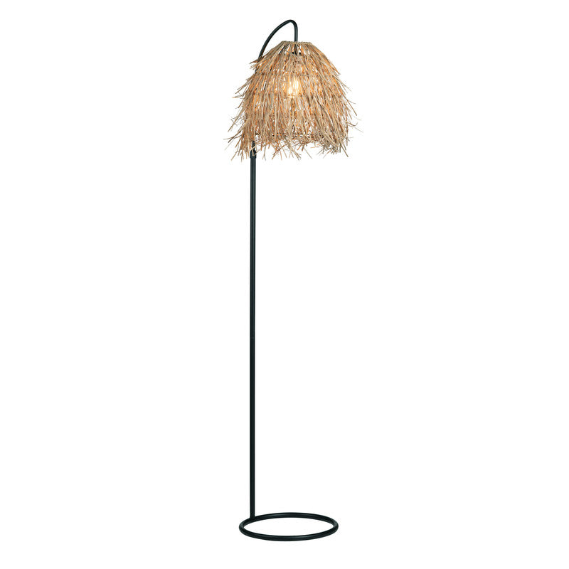 Milburne Black/Natural Floor Lamp by Crestview at Eve Furniture