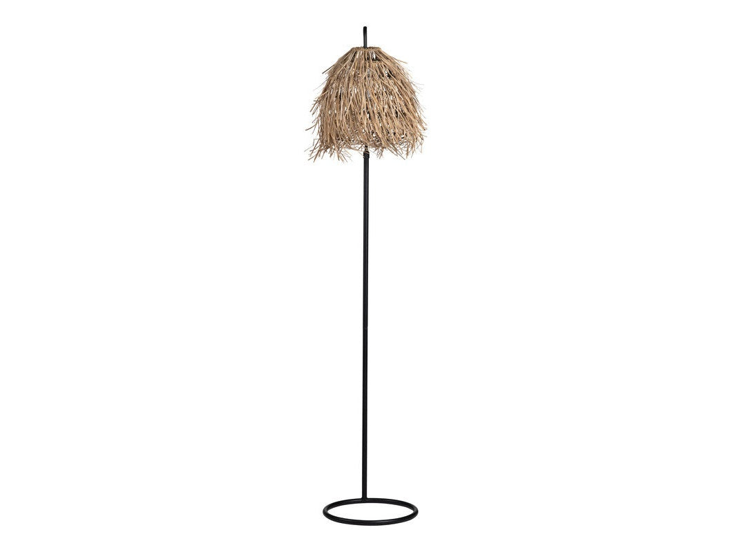 Milburne Black/Natural Floor Lamp by Crestview at Eve Furniture