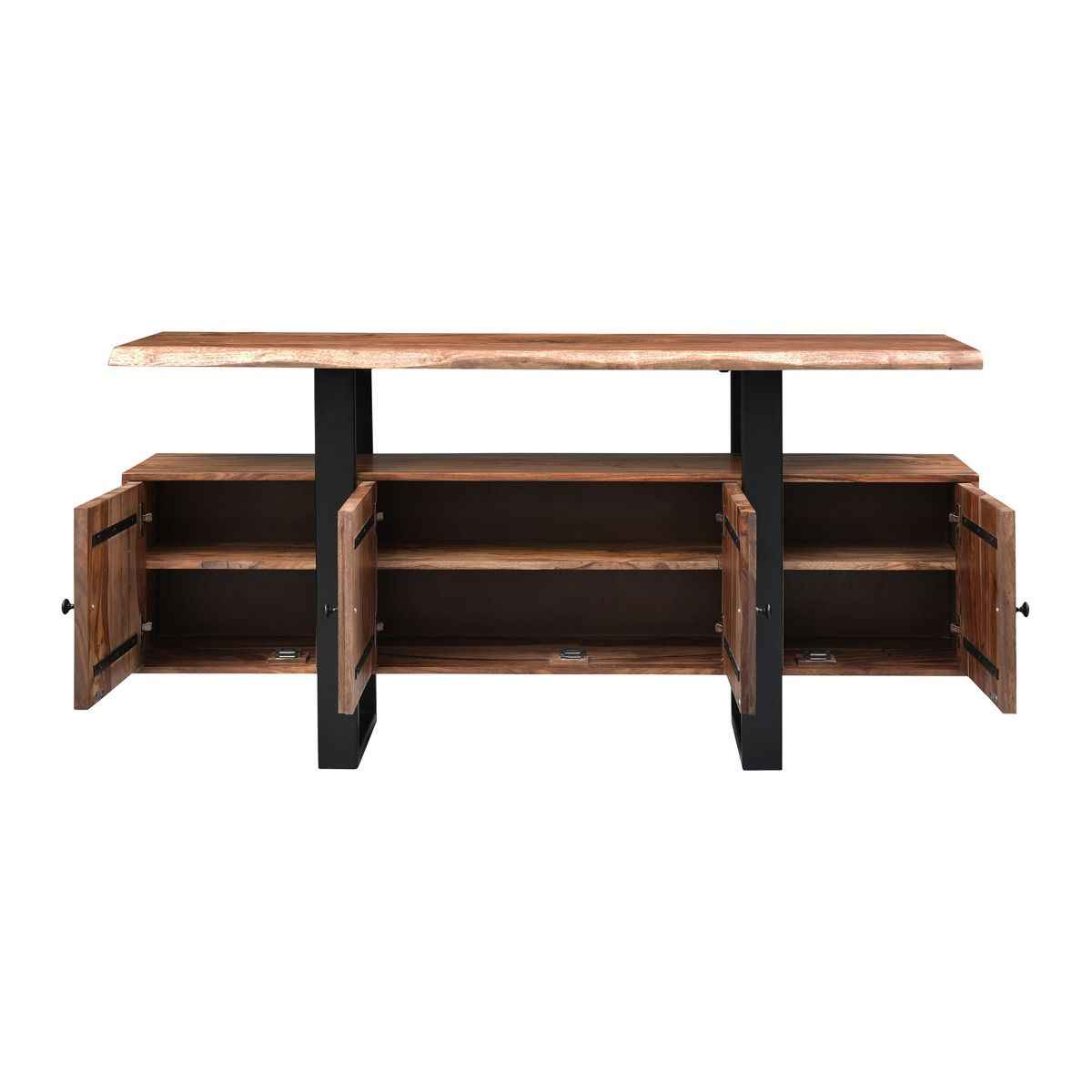 Miles 63" Live Edge Top Media Cabinet in Brownstone by Home Trends & Design at Eve Furniture