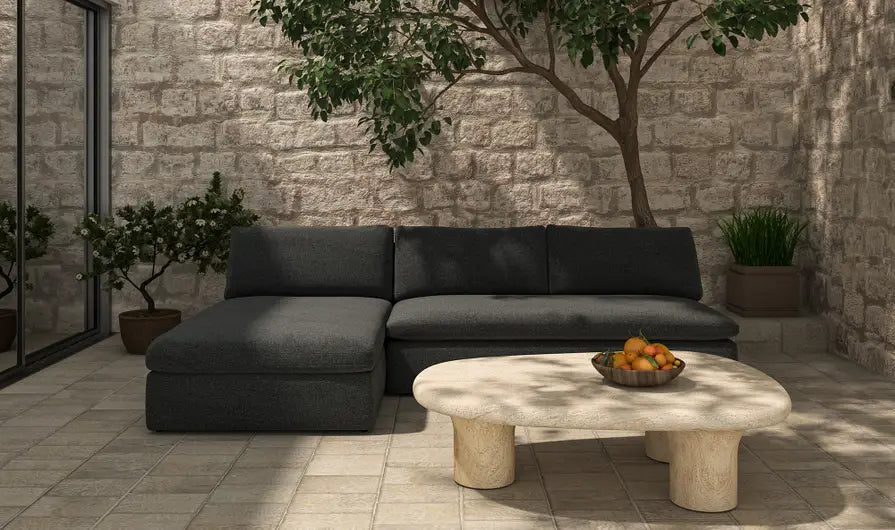 Miles Outdoor Modular 2 Piece Speckled Charcoal by Moe's Home at Eve Furniture