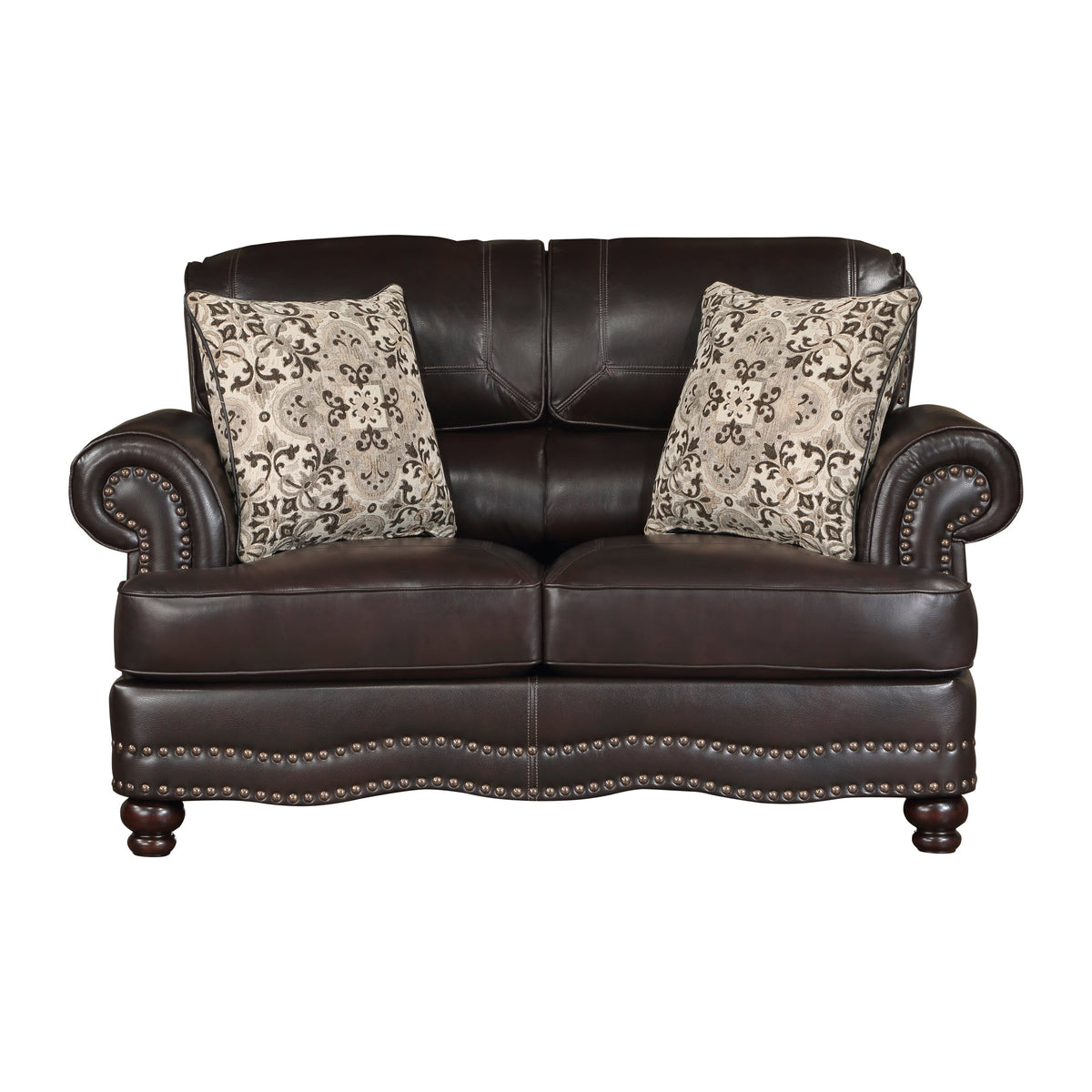 Milford Brown Loveseat by Homelegance at Eve Furniture