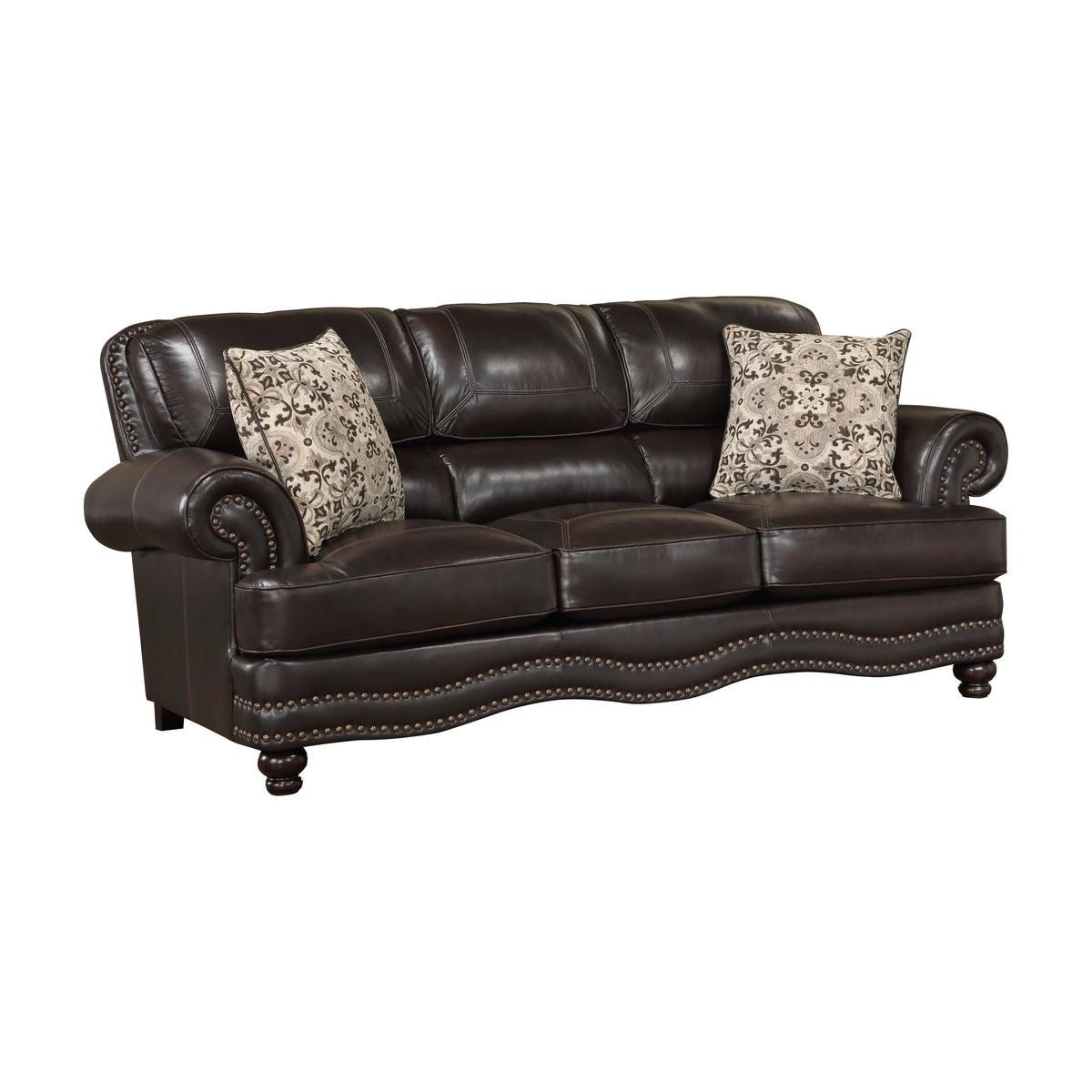 Milford Brown Sofa by Homelegance at Eve Furniture