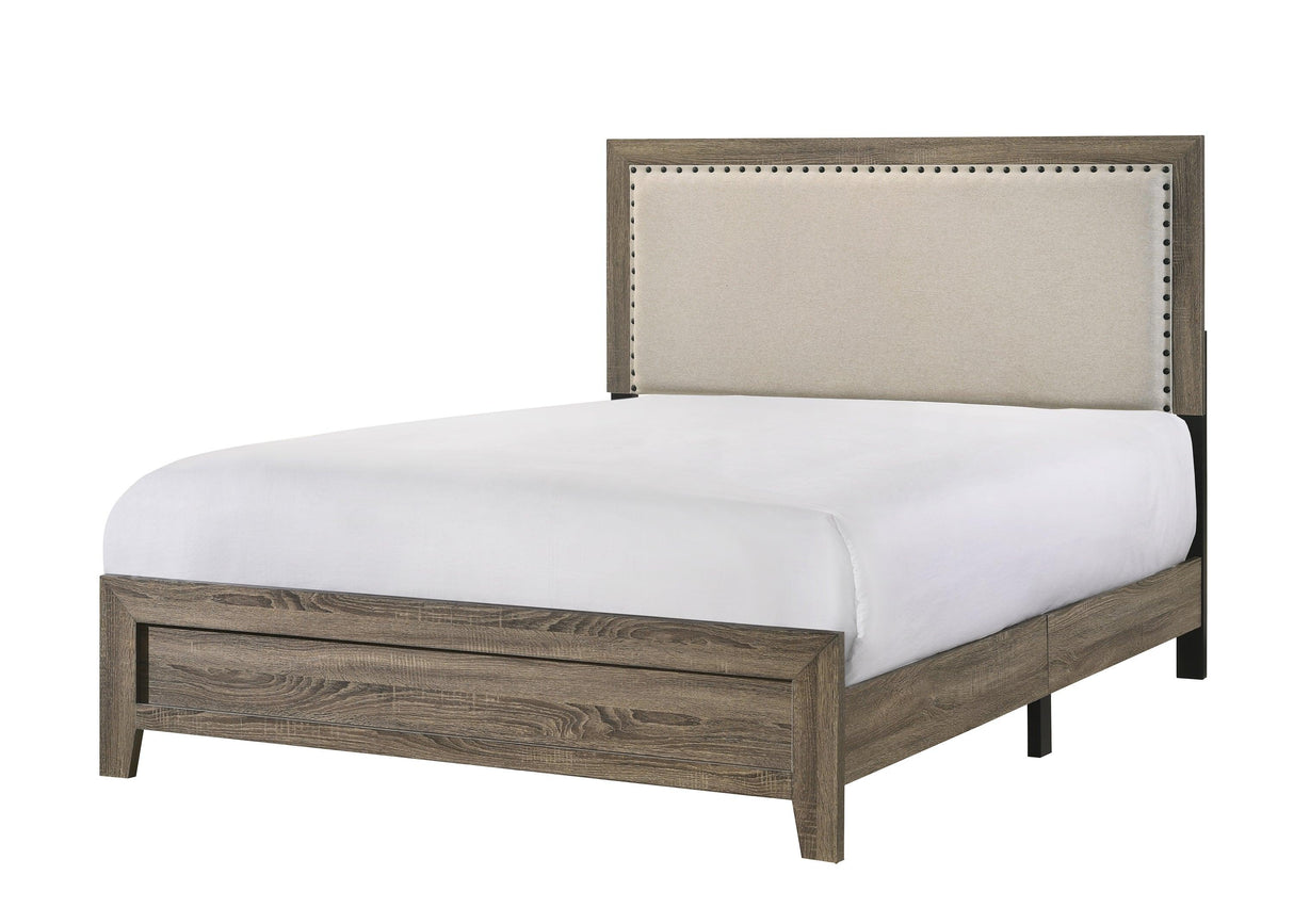 Mille Brownish Gray Upholstered Bedroom Set by Crown Mark at Eve Furniture