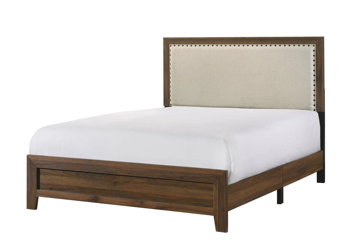 Mille Cherry Brown Upholstered Bedroom Set by Crown Mark at Eve Furniture