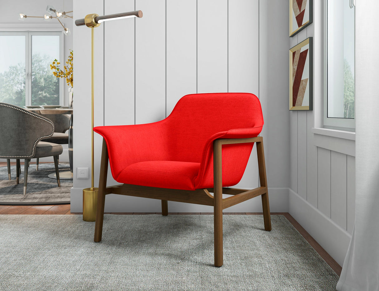 Miller Accent Chair in Burnt Orange and Walnut by Manhattan Comfort at Eve Furniture