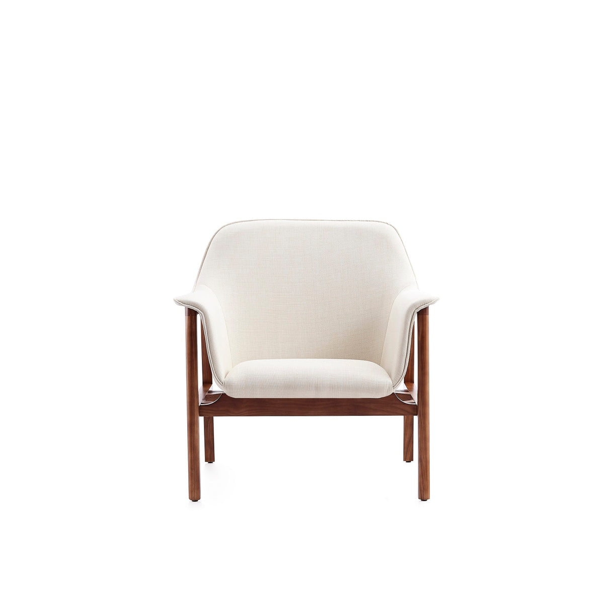 Miller Accent Chair in Cream and Walnut by Manhattan Comfort at Eve Furniture