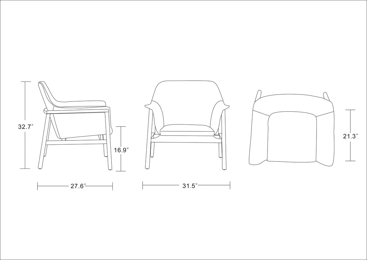 Miller Accent Chair in Green and Walnut (set of 2) by Manhattan Comfort at Eve Furniture