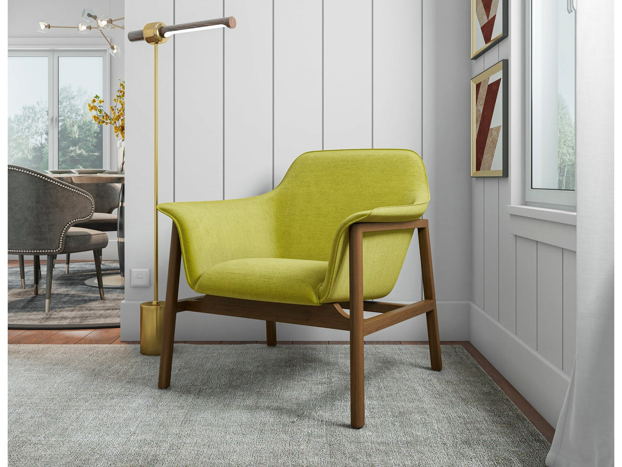 Miller Accent Chair in Green and Walnut (set of 2) by Manhattan Comfort at Eve Furniture