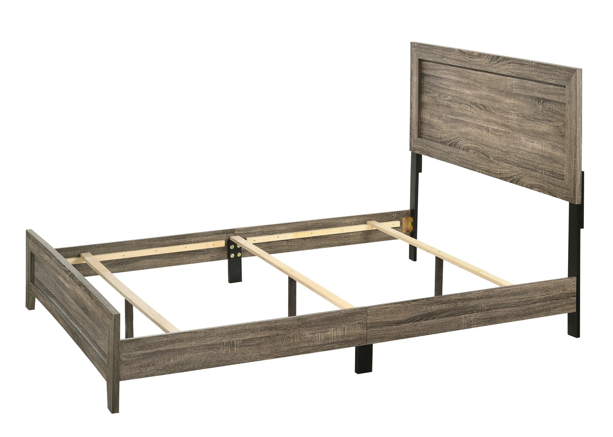 Millie Brownish Gray Queen Panel Bed by Crown Mark at Eve Furniture