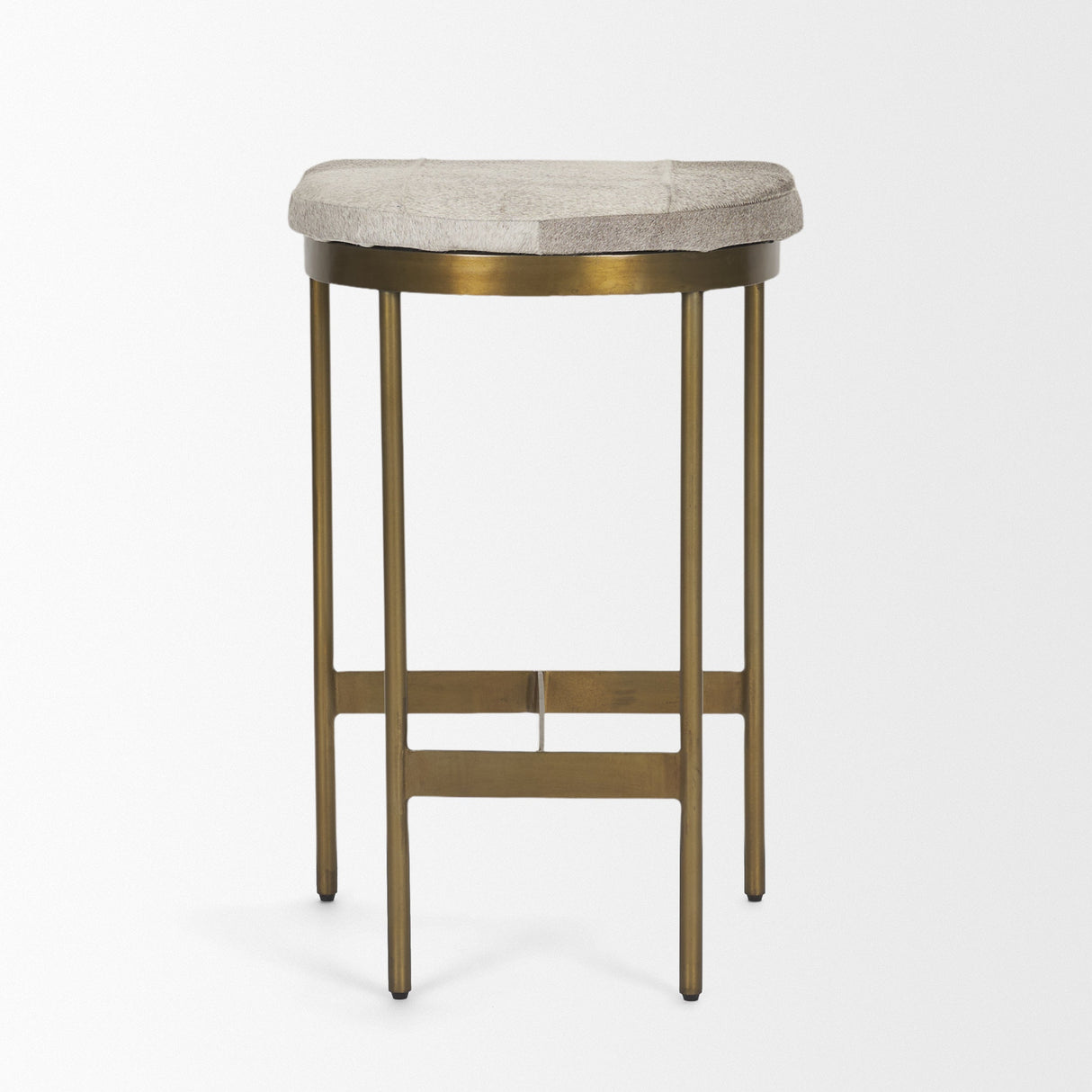 Millie Hair-on-hide Seat W/ Gold Metal Frame Counter Stool by Mercana at Eve Furniture