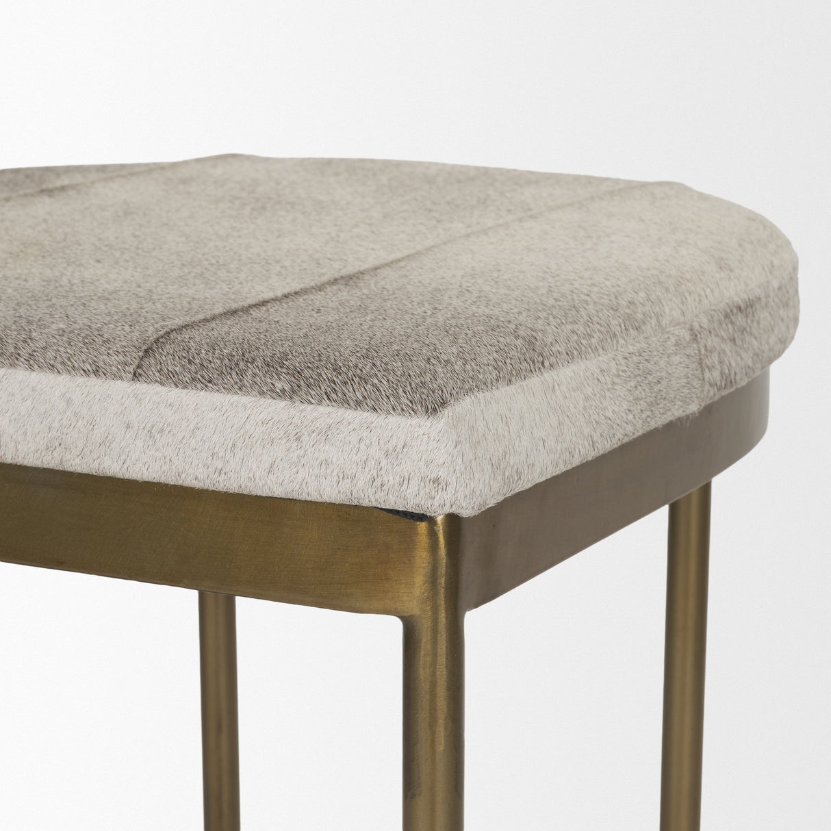 Millie Hair-on-hide Seat W/ Gold Metal Frame Counter Stool by Mercana at Eve Furniture