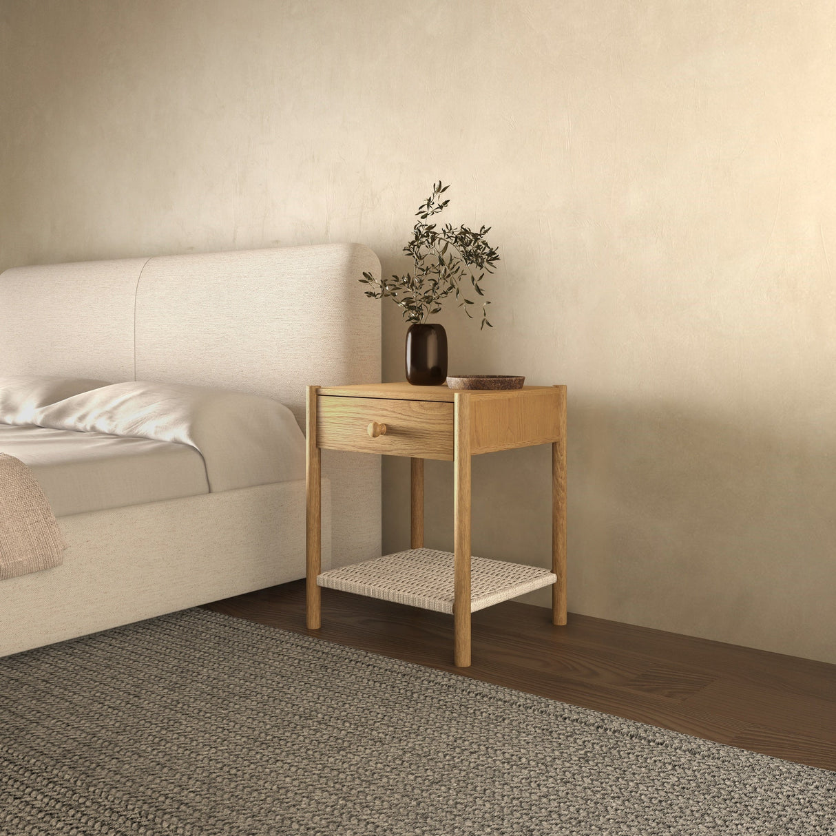 Millie Natural Nightstand by Moe's Home at Eve Furniture