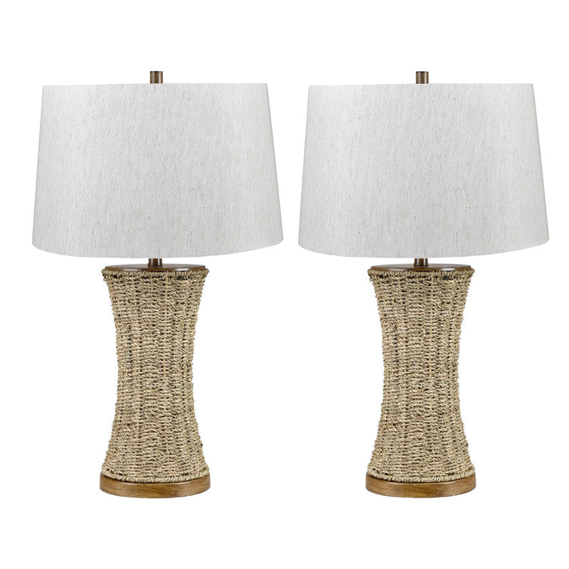 Millie White/Brown Table Lamp (Set of 2) by Crestview at Eve Furniture