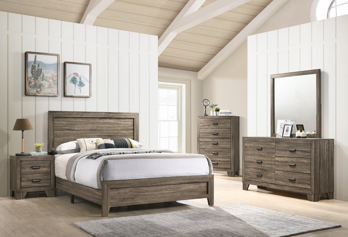 Millie Brownish Gray Panel Bedroom Set by Crown Mark at Eve Furniture