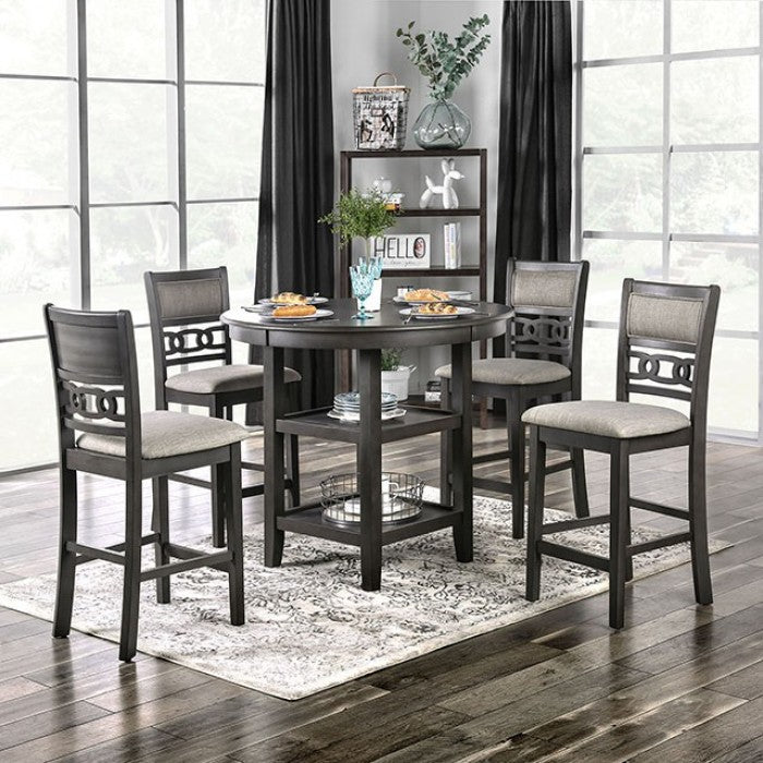 Milly Gray 5-Piece Counter Height Set