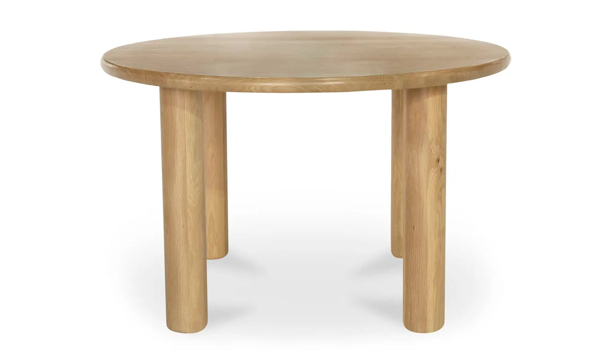 Milo Round Dining Table Oak by Moe's Home at Eve Furniture