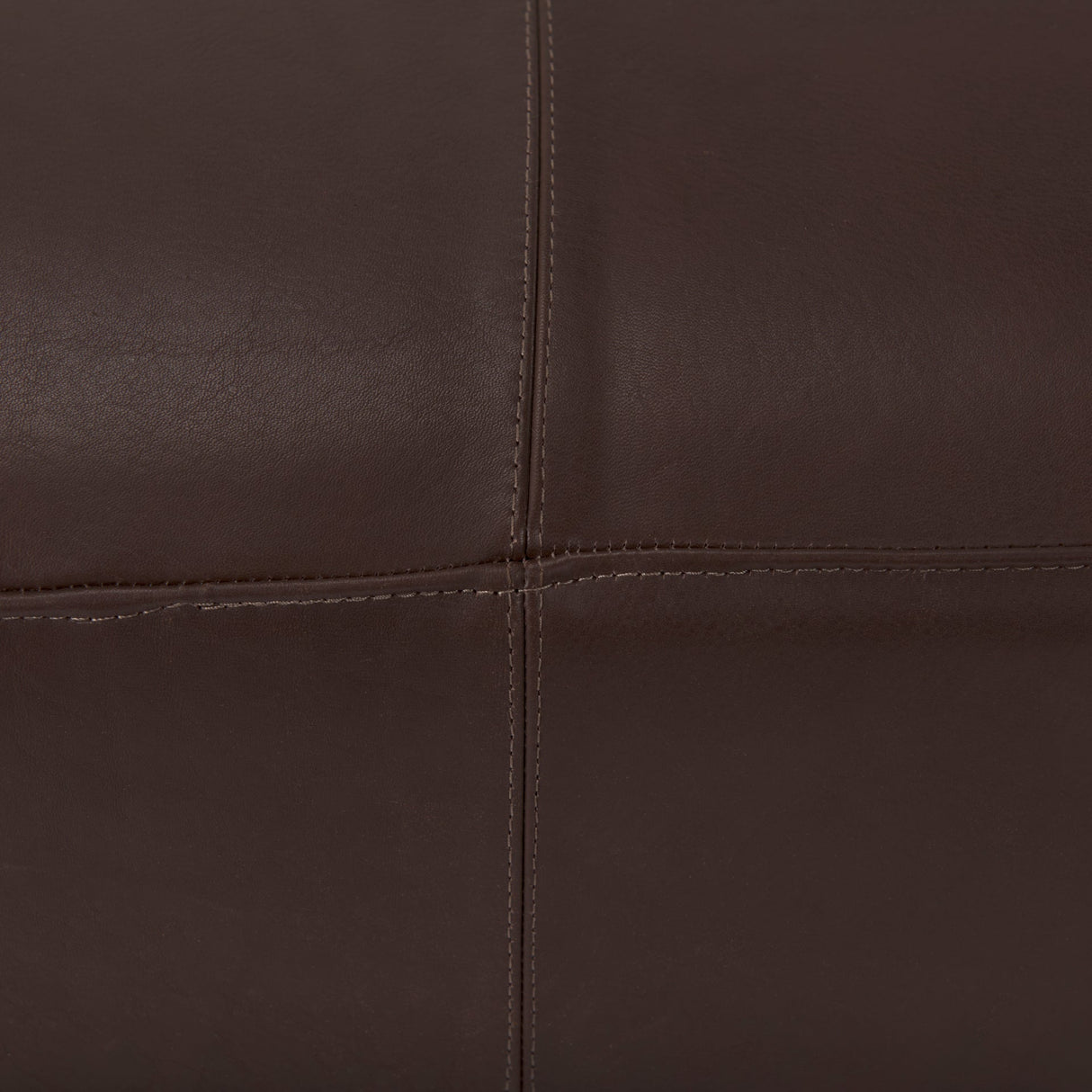 Minara 36L x 36W x 16H Square Dark Brown Leather Wrapped Ottoman by Mercana at Eve Furniture