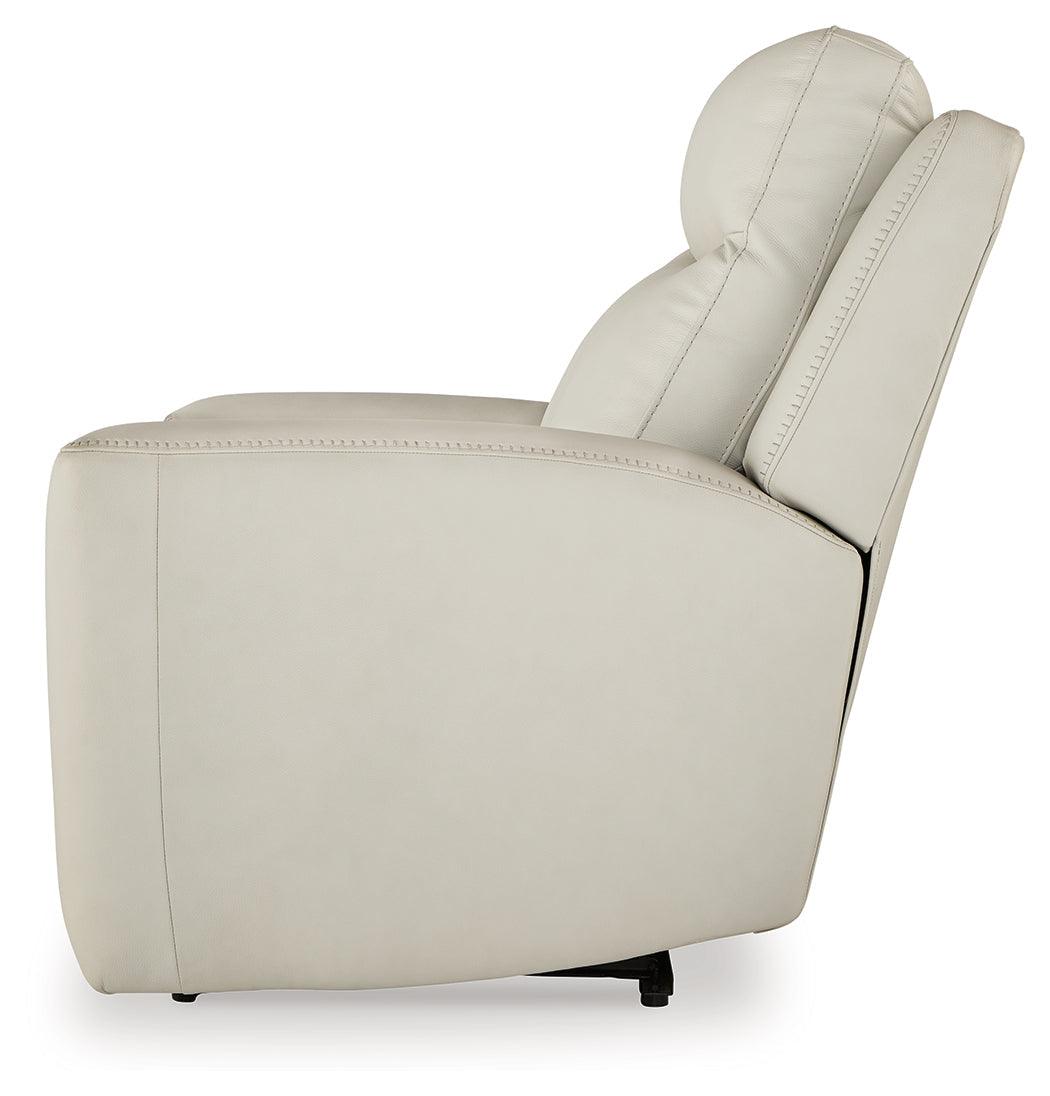 Mindanao Coconut Dual Power Leather Recliner by Ashley at Eve Furniture