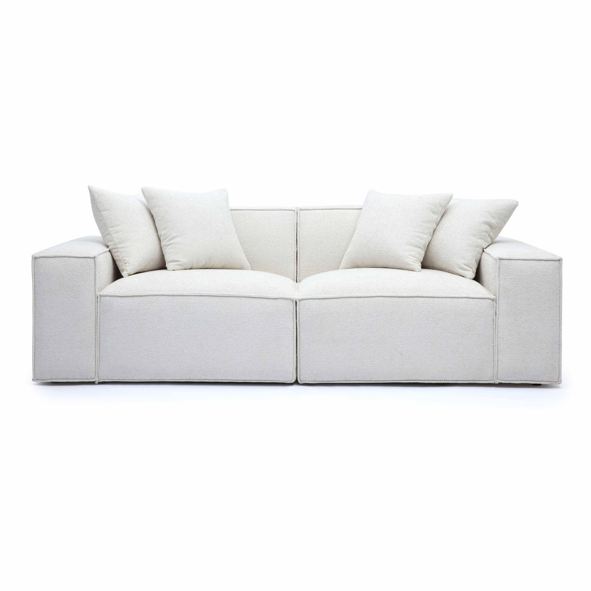 Mindy Chenille Basketweave Modular Loveseat by TOV Furniture at Eve Furniture