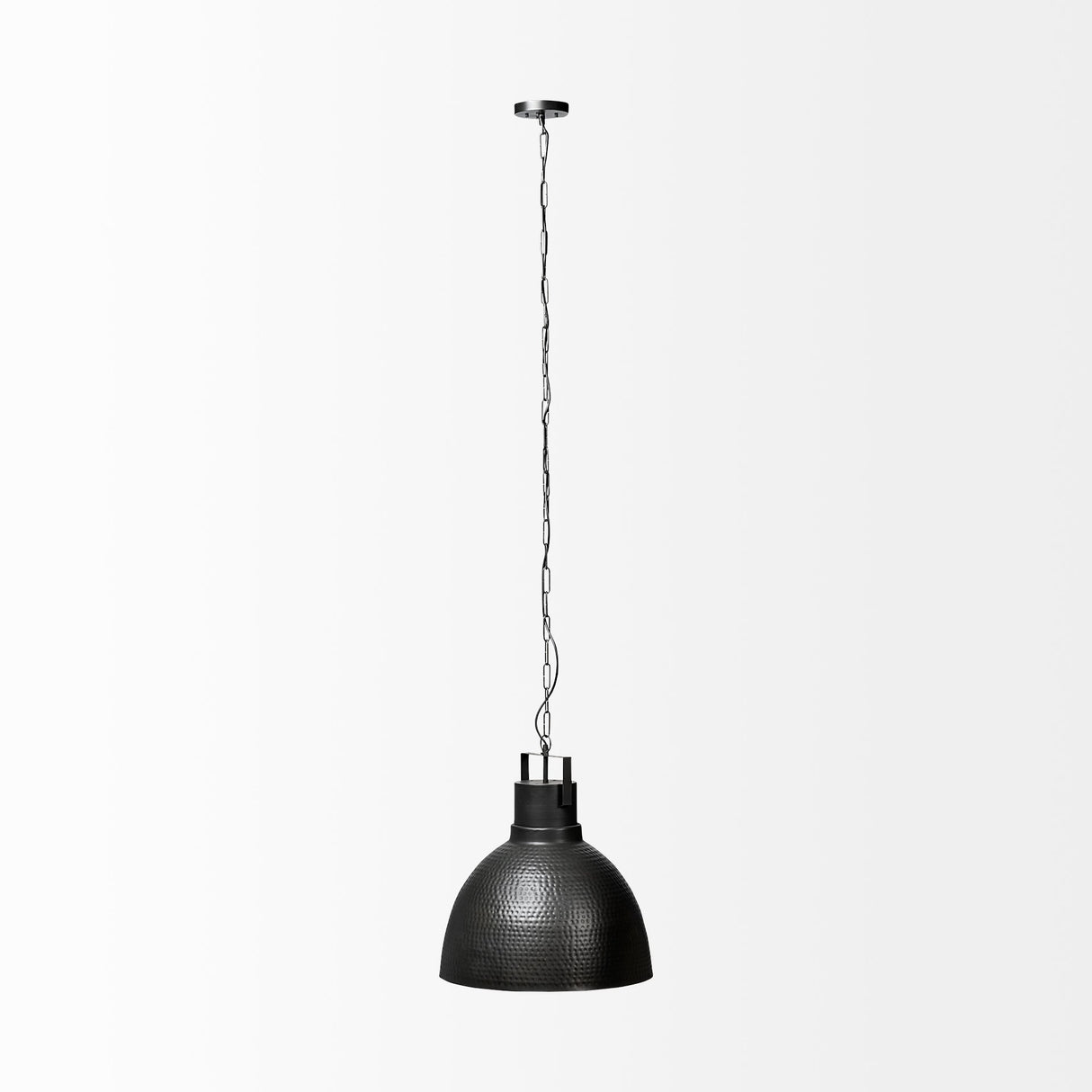Minerva 19x22 Metallic Gray Hammered Detail Pendant Light by Mercana at Eve Furniture