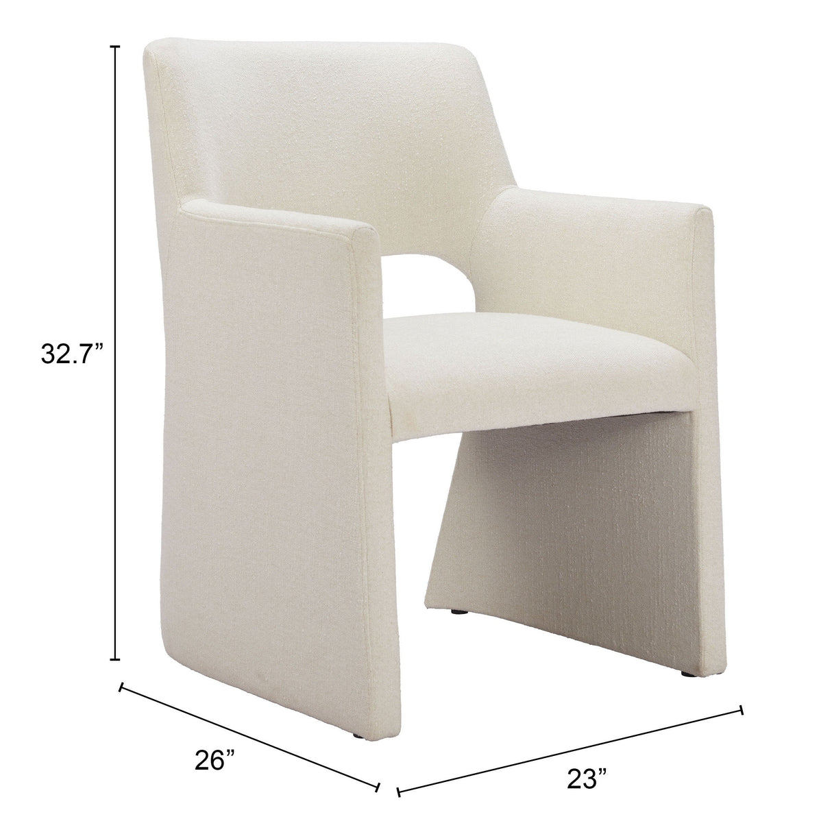 Minet Linen White Dining Chair by Zuomod at Eve Furniture