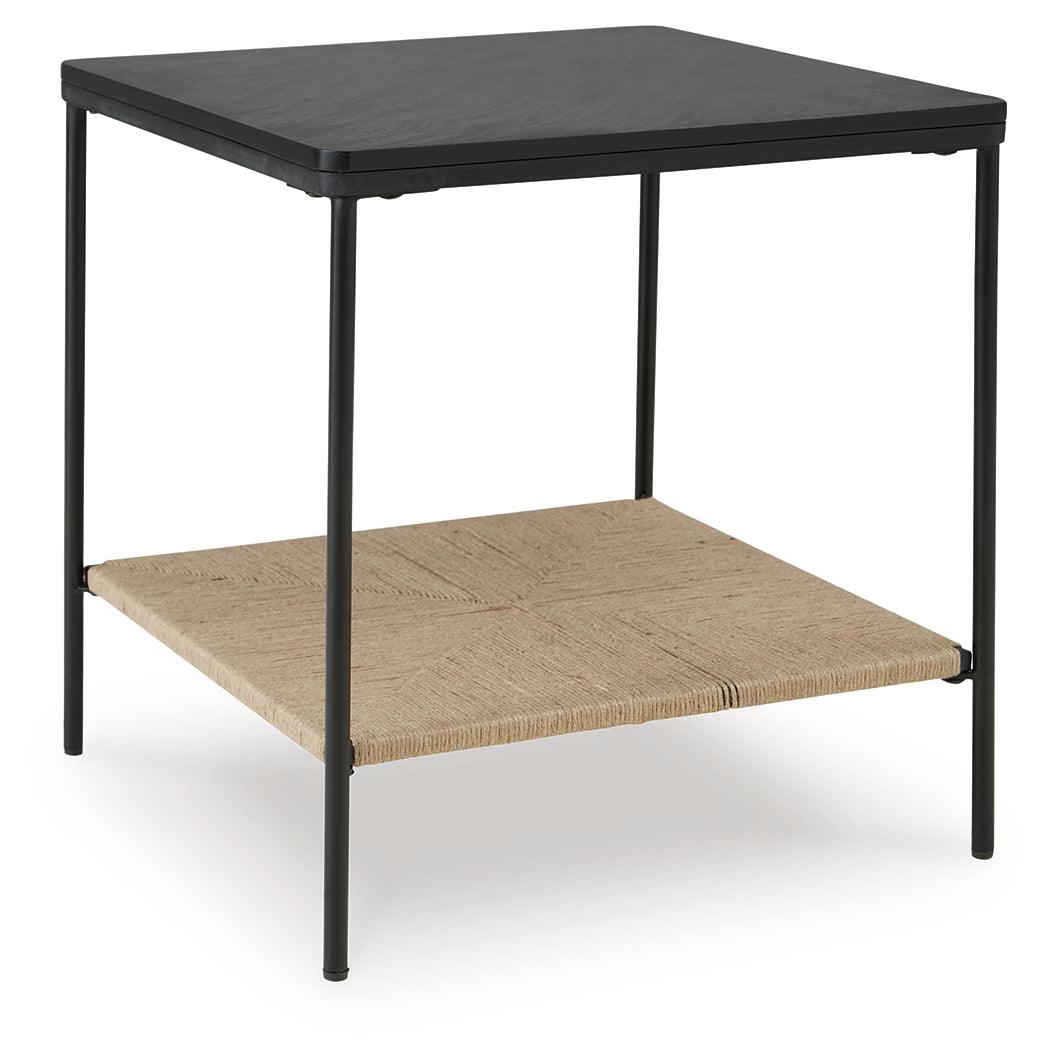 Minrich Black/Natural Accent Table by Ashley at Eve Furniture