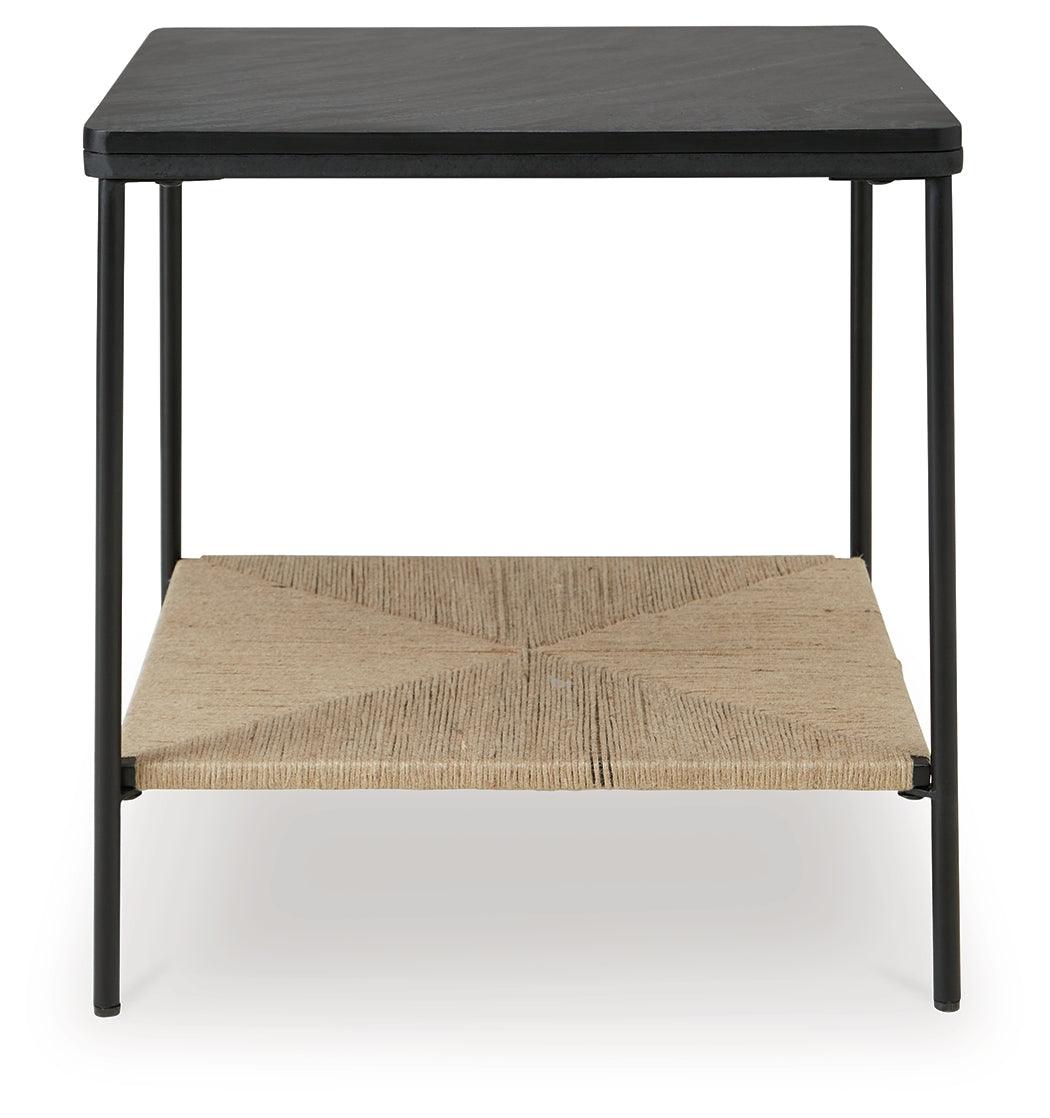 Minrich Black/Natural Accent Table by Ashley at Eve Furniture