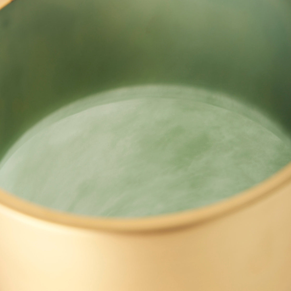 Minty Medium 8.7L x 8.7W x 12.4H Green Glass Vase W/Matte Gold Metal Neck Cuff by Mercana at Eve Furniture